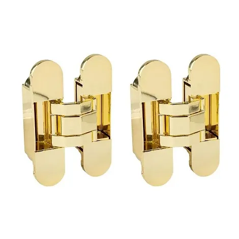 Петля скрытой установки ELEMENTIS 120x30 мм, 50 кг золото полированное (аналог Otlav)