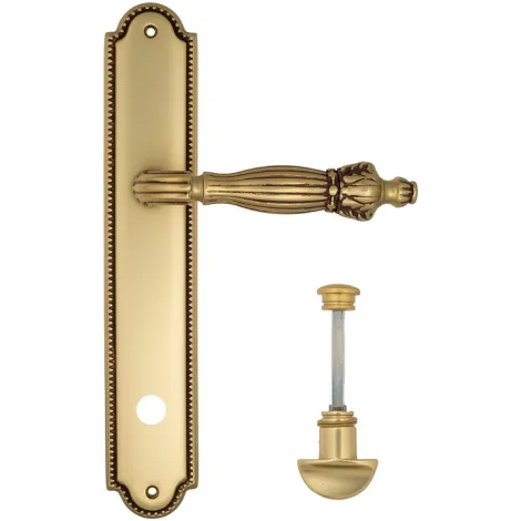 Дверная ручка Venezia \"OLIMPO\" WC-2 на планке PL98 французское золото + коричневый
