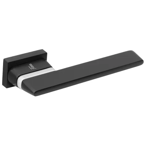 Дверная ручка на прямоугольном основании FANTOM \"Джулия\" MB/Gold черный/хром