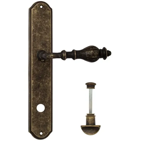 Дверная ручка Venezia \"GIFESTION\" WC-2 на планке PL02 античная бронза
