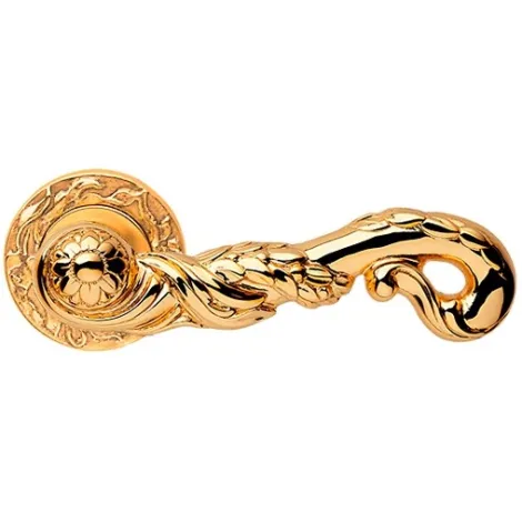  Дверная ручка на круглой розетке Linea Cali POESIA 1395/113 OZ золото глянцевое