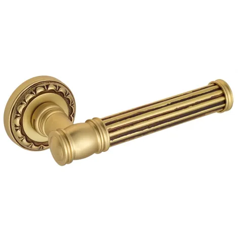 Дверная ручка на круглом основании Venezia \"IMPERO\" D2 французcкое золото + коричневый