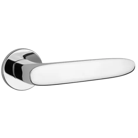 Дверная ручка на круглом основании APRILE ROSA R 7S LC полированный хром