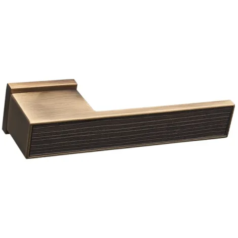 Дверная ручка на прямоугольном основании Fratelli Cattini \"COSMO NATURA TERRA\" 6-BY матовая бронза