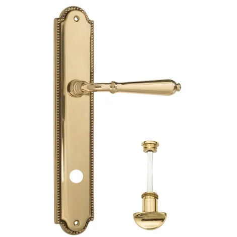 Дверная ручка Venezia \"CLASSIC\" WC-2 на планке PL98 полированная латунь