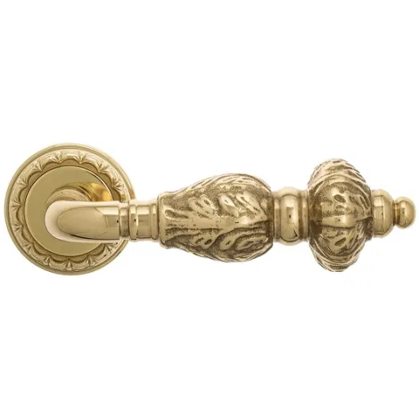 Дверная ручка на круглом основании Venezia \"LUCRECIA\" D2 полированная латунь