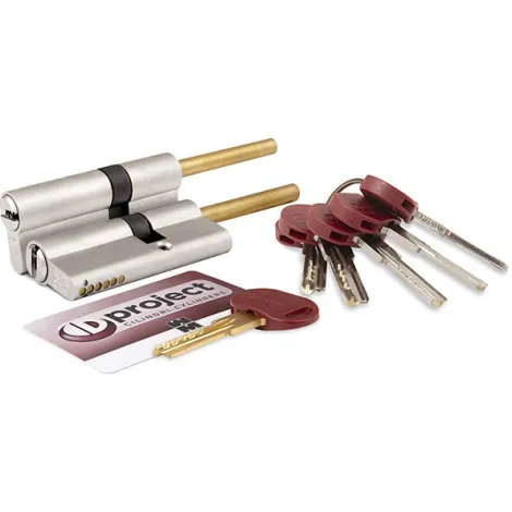 Цилиндровый механизм Mottura под вертушку (дл. шток) DPC1P3131 S3 (62 мм/26+10+26) САТИН.НИКЕЛЬ, 5+1 кл.