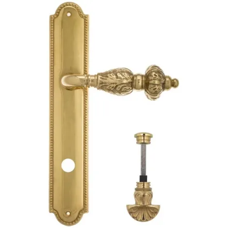 Дверная ручка Venezia \"LUCRECIA\" WC-4 на планке PL98 полированная латунь
