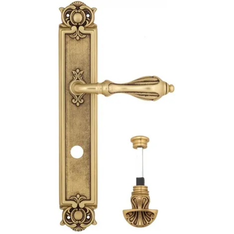 Дверная ручка Venezia \"ANAFESTO\" WC-4 на планке PL97 французское золото + коричневый