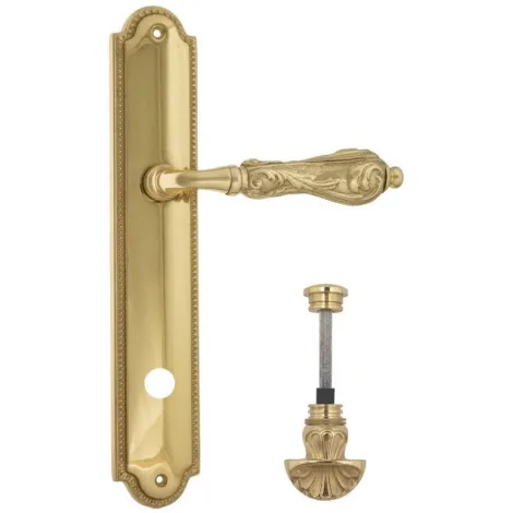 Дверная ручка Venezia \"MONTE CRISTO\" WC-4 на планке PL98 полированная латунь