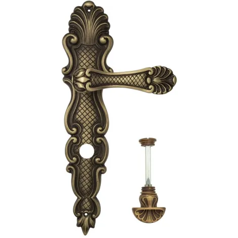 Дверная ручка Venezia \"FENICE\" WC-4 на планке PL92 матовая бронза