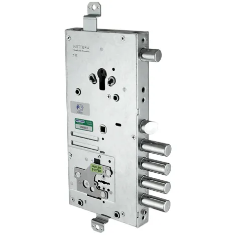 Замок врезной Mottura двухсистемный 54.J919M My Key S левый, перекод. с торца, кл. 60 мм, без накл.