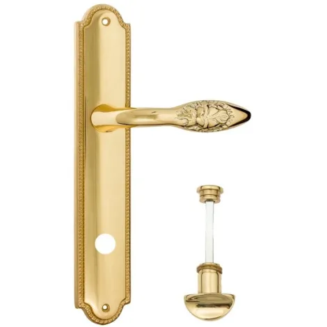Дверная ручка Venezia \"CASANOVA\" WC-2 на планке PL98 полированная латунь