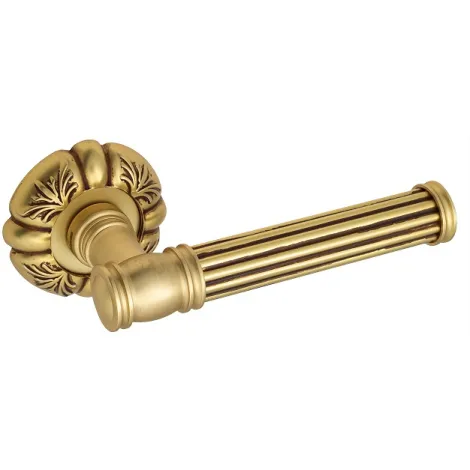 Дверная ручка на круглом основании Venezia \"IMPERO\" D5 французcкое золото + коричневый