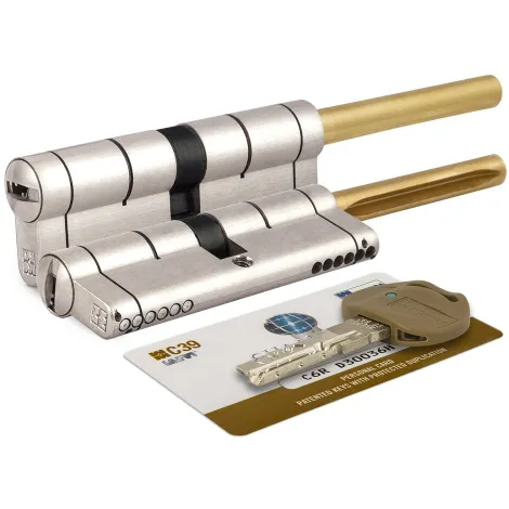 Цилиндровый механизм Mottura под вертушку (дл. шток) C39P413101C5 (72 мм/36+10+26), МАТ.НИКЕЛЬ