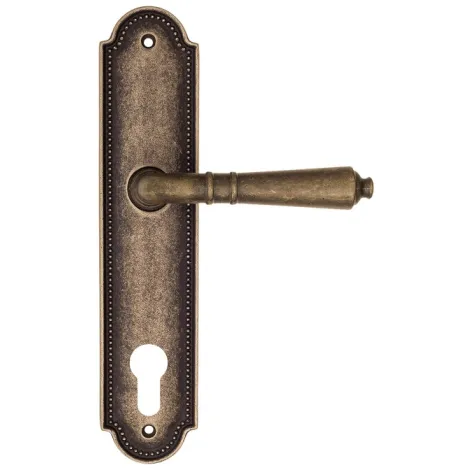 Дверная ручка на планке Fratelli Cattini \"TOSCANA\" CYL PL248-BA античная бронза