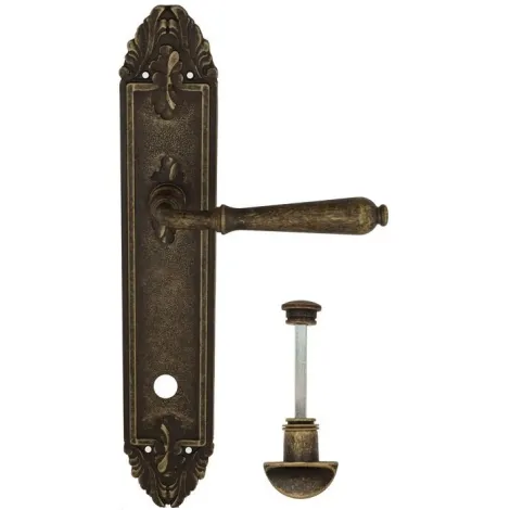 Дверная ручка Venezia \"CLASSIC\" WC-2 на планке PL90 античная бронза