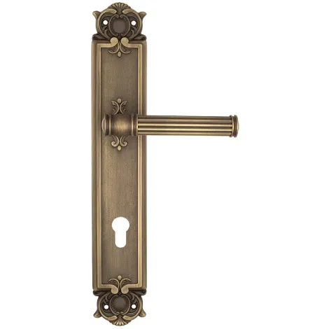 Дверная ручка Venezia \"IMPERO\" CYL на планке PL97 матовая бронза