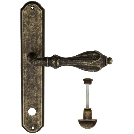 Дверная ручка Venezia \"ANAFESTO\" WC-2 на планке PL02 античная бронза