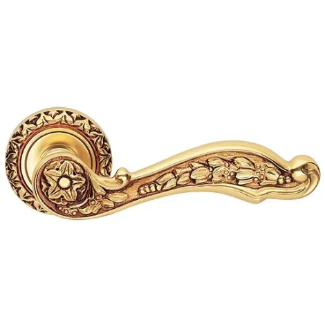 Дверная ручка на круглом основании Linea Cali JARDIN 1560/115 OF золото французское