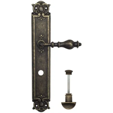 Дверная ручка Venezia \"GIFESTION\" WC-2 на планке PL97 античная бронза