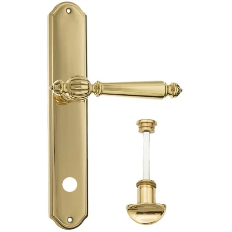 Дверная ручка Venezia \"PELLESTRINA\" WC-2 на планке PL02 полированная латунь
