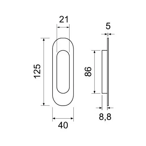 Ручка для раздвижных дверей Fimet 3665AC F21 полированный никель