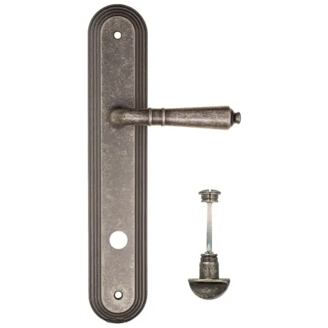 Дверная ручка на планке Fratelli Cattini \"TOSCANA\" WC-2 PL288-IA античное серебро