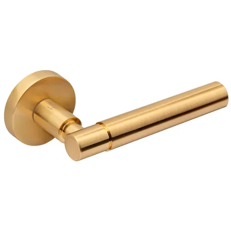 Дверная ручка на круглом основании FANTOM \"Аделина\" SATIN золото матовое