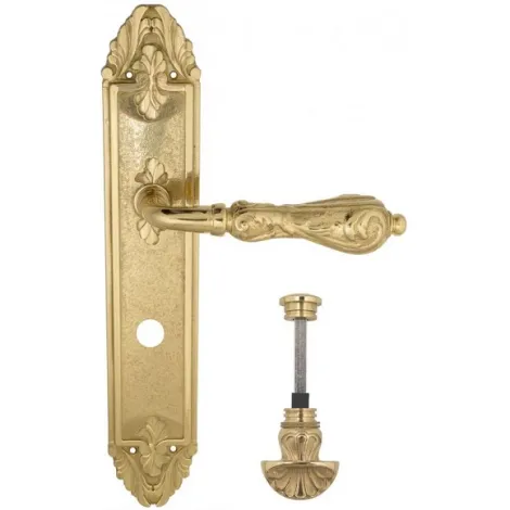 Дверная ручка Venezia \"MONTE CRISTO\" WC-4 на планке PL90 полированная латунь
