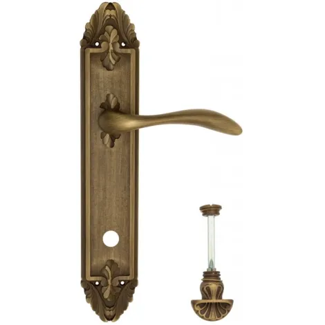 Дверная ручка Venezia \"ALESSANDRA\" WC-4 на планке PL90 матовая бронза