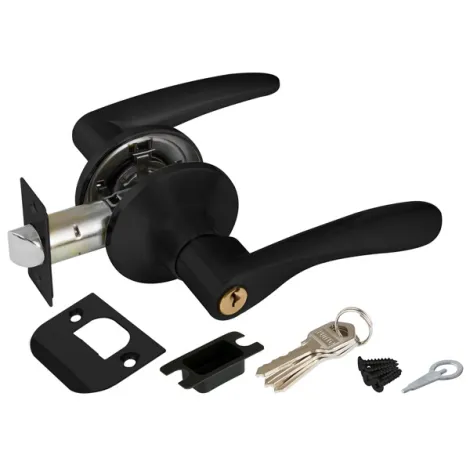 Ручка защелка Ajax (Аякс) DK610 BL-ET (6010 BL-E) (кл./фик.) черный