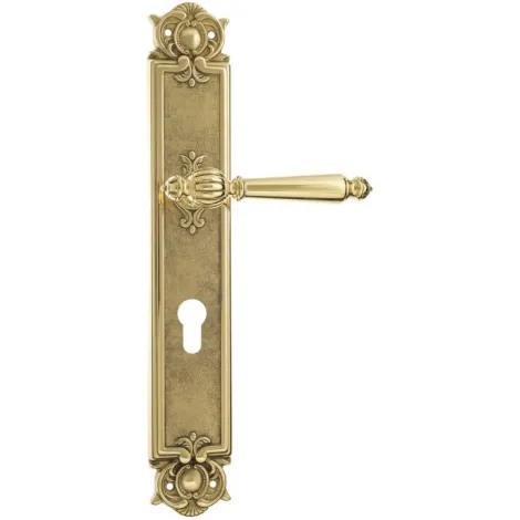 Дверная ручка Venezia \"PELLESTRINA\" CYL на планке PL97 полированная латунь