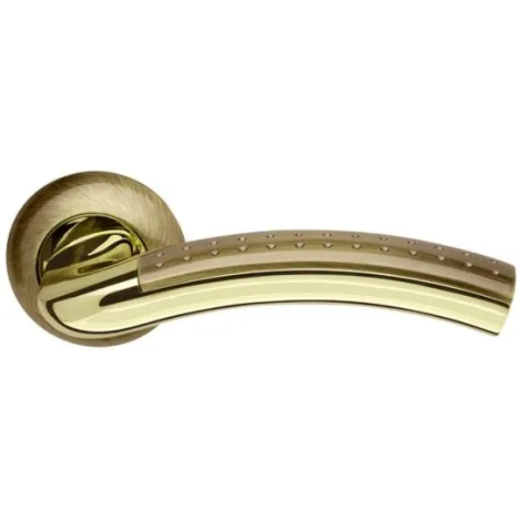 Дверная ручка на круглом основании Armadillo Libra LD26-1AB/GP-7 бронза/золото