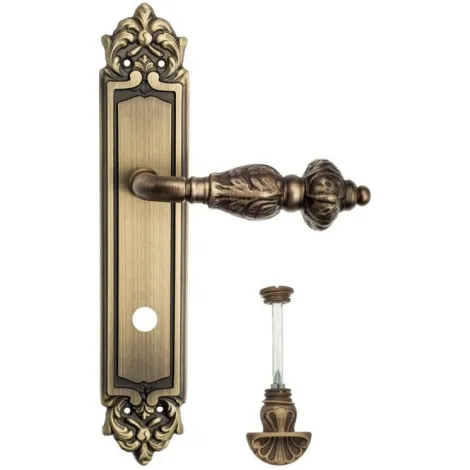 Дверная ручка Venezia \"LUCRECIA\" WC-4 на планке PL96 матовая бронза