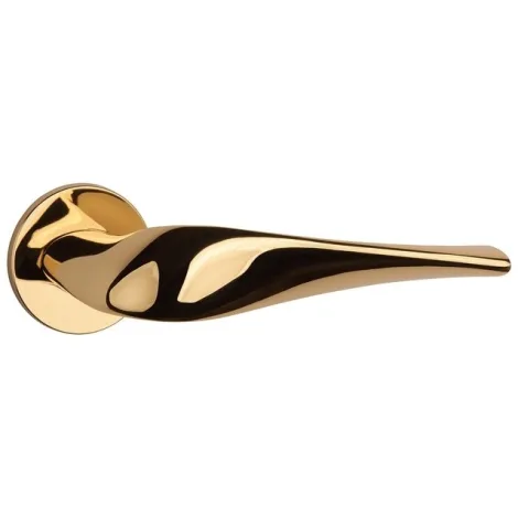 Дверная ручка на круглом основании APRILE PETUNIA R 5S LG золото