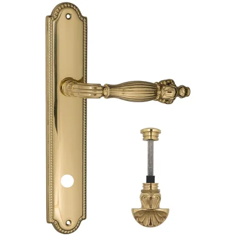 Дверная ручка Venezia \"OLIMPO\" WC-4 на планке PL98 полированная латунь