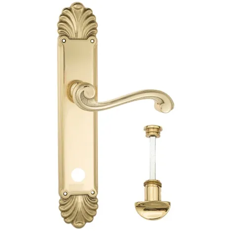 Дверная ручка Venezia \"VIVALDI\" WC-2 на планке PL87 полированная латунь