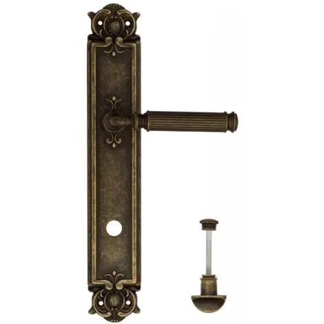 Дверная ручка Venezia \"MOSCA\" WC-2 на планке PL97 античная бронза