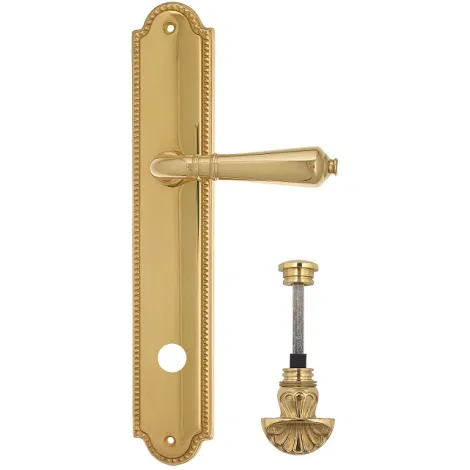 Дверная ручка Venezia \"VIGNOLE\" WC-4 на планке PL98 полированная латунь