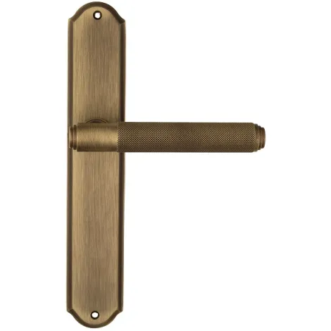 Дверная ручка Venezia \"EXA ZIG \" на планке PL02 матовая бронза