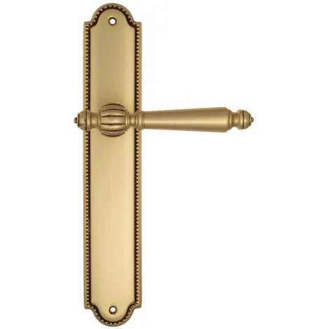Дверная ручка Venezia \"PELLESTRINA\" на планке PL98 французское золото + коричневый