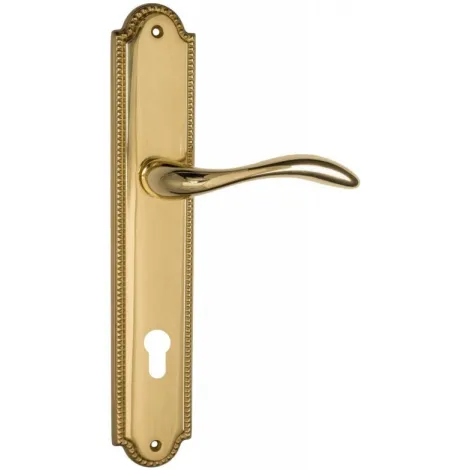 Дверная ручка Venezia \"ALESSANDRA\" CYL на планке PL98 полированная латунь