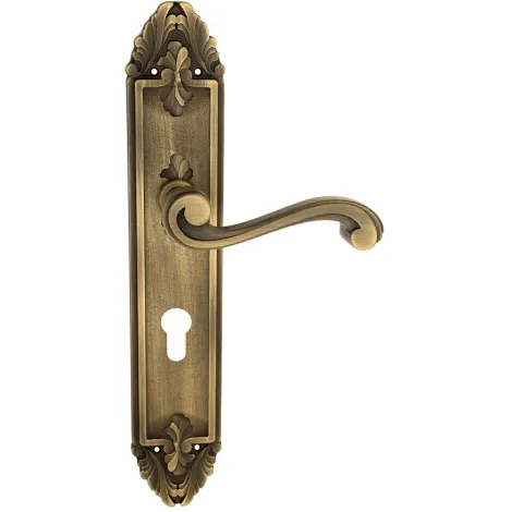 Дверная ручка Venezia \"VIVALDI\" CYL на планке PL90 матовая бронза