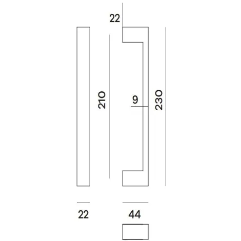Ручка скоба Fratelli Cattini \"BIBLO\" 230мм (210мм) матовый белый
