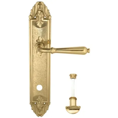 Дверная ручка Venezia \"CLASSIC\" WC-2 на планке PL90 полированная латунь