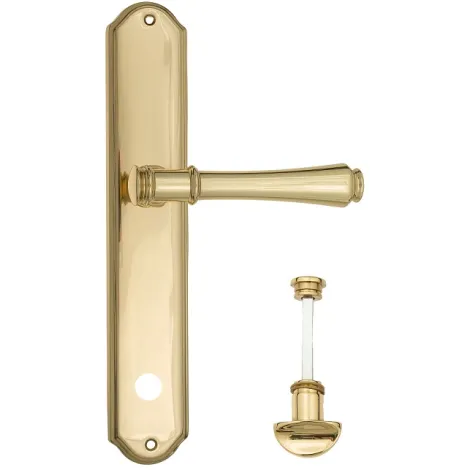 Дверная ручка Venezia \"CALLISTO\" WC-2 на планке PL02 полированная латунь