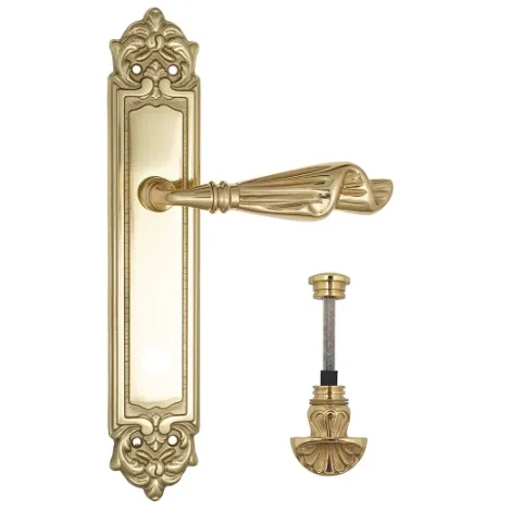 Дверная ручка Venezia \"OPERA\" WC-4 на планке PL96 полированная латунь