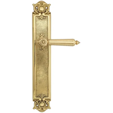 Дверная ручка Venezia \"CASTELLO\" на планке PL97 полированная латунь