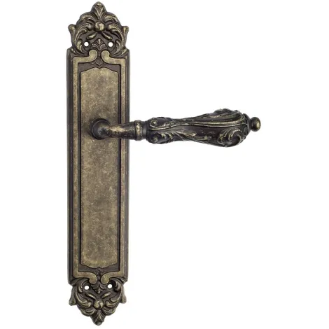 Дверная ручка Venezia \"MONTE CRISTO\" на планке PL96 античная бронза